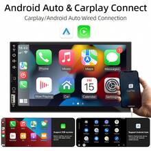 1pc Universal Car Audio Receiver - Supports Android Auto & CarPlay, 7-Inch Touchscreen, GPS Navigation, Wireless Connectivity, Stereo Output, No Battery Required, Suitable For In-Car Entertainment/All Vehicle Models/Drivers, Enhances Driving Experience - No Steering Wheel Remote Control and Rearview Camera - View 2
