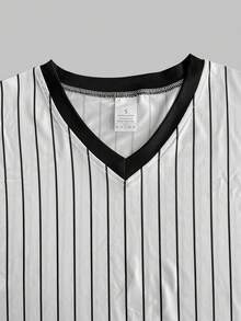 Customized Black Striped Women's Top | Customize Your Photo, Text, Pet Photo, Family Photo, Team Photo, Couple Design For Anniversary, Birthday, Thanksgiving, Mother's Day Summer - Black and White - View 4