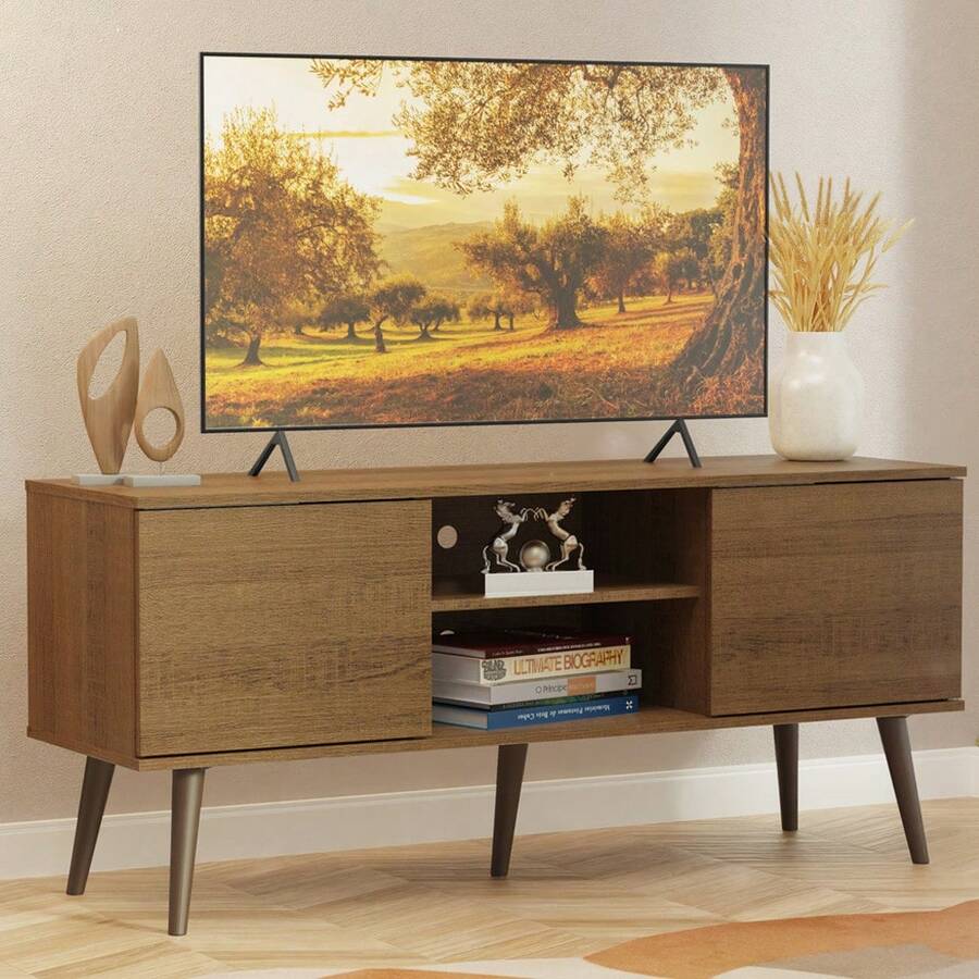 Mueble Mesa Para Tv Rack Madesa 2 Puertas Hasta 55 Marrón - Marrón - Ver 1