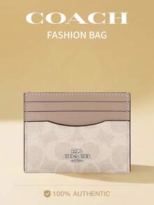 Coach 女士超薄真皮卡包，带身份证窗口和零钱包的信用卡夹 - 均碼 - 查看 1