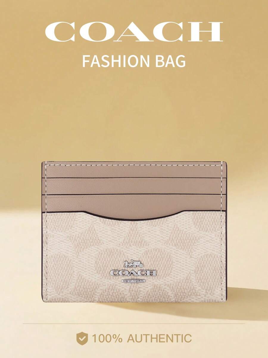 Coach 女士超薄真皮卡包，带身份证窗口和零钱包的信用卡夹 - 均碼 - 查看 1
