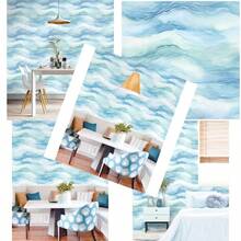 Papel pintado ondulado desprendible para recámara papel de contacto azul 45 x 3 m-B031 - Azul - Ver 3