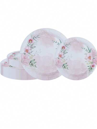 7-Inch & 9-Inch Disposable Paper Party Plates, 6-48 Servings, 12pcs/Set, 24pcs/Set, 48pcs/Set, Daffodil Pattern, Birthday Supplies, Picnic Supplies, Camping Supplies, Wedding Supplies, Company Team Building Supplies, Party Dining Plates, Disposable Party Tableware