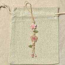 Cute Ceramic 1pc Cute Star Flower Phone Charm Strap Kawaii Beaded Phone Lanyard Spring Gift Birthday Party - a - View 3