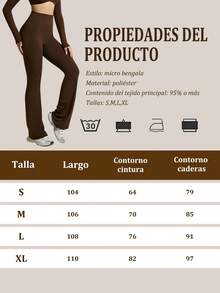 Freedom 1 pieza Pantalones de campana de cintura alta negros para mujer, pantalones casuales cómodos de ajuste ceñido y elástico, adecuados para bailar y yoga - Caqui - Ver 9