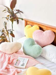 1 Peça Almofada em Formato de Coração, Almofada Decorativa Fofa em Formato de Coração, Almofada Decorativa Macia, Materiais Macios, Almofada de Decoração de Quarto, Sofá, Quarto, Sala de Estar, Decoração Doméstica, Festa Diária, Casamento, Dia dos Namorados, Páscoa, Presente - Vermelho - Visão 9