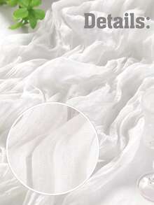 1/2/3/5 piezas Camino de mesa plisado de gasa, Mantel de gasa blanca, Mantel transparente estilo bohemio, Mantel decorativo para el hogar, Camino de mesa de malla transparente, Camino de mesa decorativo para bodas y fiestas, Adecuado para bodas, despedidas de soltera, fiestas de cumpleaños, decoración de mesa de comedor, decoración de cocina, suministros para fiestas de Ramadán, decoración de Pascua, decoración de fiestas festivas - Blanco - Ver 10
