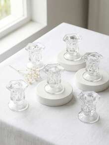 1 件/1 套玻璃烛台/烛架/烛台,温馨透明玻璃烛台,适用于节日聚会、家居装饰、乔迁礼物、餐桌中心摆件、下午茶摆设、儿童派对装饰、婴儿房装饰、宠物友好型家居装饰、窗台展示、书架装饰、玄关桌装饰、户外露台装饰、烛光瑜伽等场合。 - 多色 - 查看 10