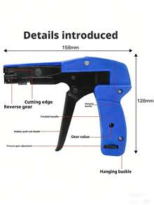 1pc Work Tools Cable Tie Gun, Manual Nylon Tie Strap Tightening Tool With Adjustable Tension And Cutting Function. As A Non-Electric Tool, It Operates Manually, Featuring A Durable Aluminum Alloy Structure And PVC Grip, Requiring No Batteries. Its Ergonomic Design Ensures Convenient Operation. - Multicolor - View 6