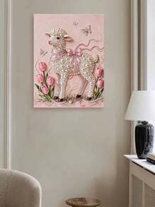 New Pearl Painting Kit - Pearl Sheep And Pink Tulips Frameless DIY Diamond Painting Set, Suitable For Bedroom Decor, Living Room Wall Art, Room Decoration, Artwork, Friend's Birthday Gift, Christmas, New Year, Valentine's Day, Holiday Gift, Full Of Innovative Creativity - Multicolor - View 6