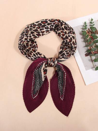 1pc 90cm Crinkle Printed Scarf, Women Bandana & Square Scarf, Accessories For Hair, Headband, Hairband, Abaya, Suitable For Beach, Vacation And Daily Life, Adding Highlights To Your Style, All Season