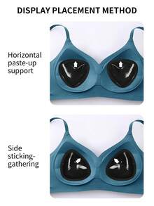 2/1 Pair Bikini Bra With Sponge Padding + 10 Non-Woven Fabric Breast Pads, Thickened, Breathable, Self-Adhesive, Non-Slip, Push-Up Upper Bust Support Bra Pads. - Multicolor - View 3