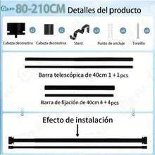 0.8 A 2.1m Nuevo Dobles Tubo Cortineros Modernos De Metal - por defecto - Ver 5