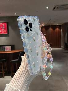 Tulip Painting Braided Wave Edge Bracelet Strap Shockproof Thick Phone Protective Case, Compatible With Iphone 17/17 Pro/17 Pro Max, 16 XR/7/8, 15 Pro Max, 12 Pro Max, 13 Pro Max, 14 Pro Max, 13, 14, 11, 12P, 14, P11 Soft Shell, P12 Anti-Drop, XS, XR, 7/8P, 7/8GES2 Phone Case - Multicolor - View 5