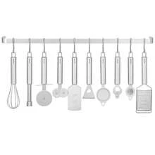 Porta Utensílios E Talheres Cromado 15 Ganchos 80cm UN - Prateado - Visão 4