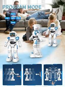 1个无线遥控手势感应机器人玩具，可行走、唱歌、跳舞，适合3-9岁儿童，生日/情人节/万圣节/圣诞节/感恩节礼物，亲子活动 - 彩色 - 查看 4