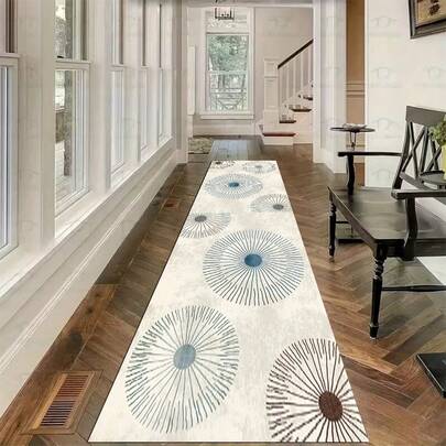 1 pièce Tapis de couloir lavable en fausse laine, convient pour le salon, la chambre à coucher, le couloir