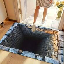 1pc Realistic 2D/3D Optical Illusion Black Hole Crack Floor Mat - Illusion 3D Cave Effect, Durable Easy-Clean Suitable For Indoor/Outdoor Use, Modern Optical Illusion For Home Entrance,,, Bedroom - Low- Fiber Design For Birthday Anniversaries, Valentine's Day, Thanksgiving, Christmas, Halloween, Wedding, New Year Gifts.Ideal Gifts For Her, Him, Family Members, Boyfriends, Girlfriends, Fathers, Mothers, Lovers, Daughters, Sons, Grandfathers, Grandmothers, Friends, Classmates, And Pets.Suitable For Car, Bedroom, Living Room, Office, Bedroom Decor, Indoor And Outdoor Decorative Mat, Fall Decor, Fall Decorations For Home, Christmas Party Theme Mat, Christmas Decor, Office Decoration. - 亮色4 - 查看 3