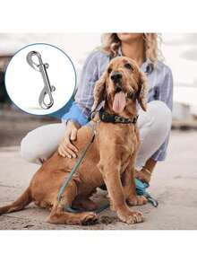 3.5英寸不锈钢双头夹，适用于狗项圈、水桶、钥匙链、登山扣、室内/室外使用、工具配件、登山扣、弹匣夹、防腐蚀铜钩、挂带钩、狗螺丝、狗项圈夹、毛瑟钩、狗配件、狗夹、狗牌夹、扳机夹、旋转弹匣钩 - A - 查看 2