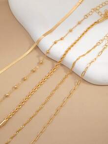 5pcs/Set Fashionable Elegant Metal Bracelet Set - Gold - View 4