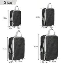 Compression Packing CubesTravel Storage Bag Travel Packing Essentials For Suitcase Organizer Bags Packing Organiser For Carry On Luggage Black Set Of 4 - Black - View 3