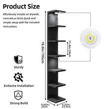 Tomnk 7 Tier Wall Mounted Shelf Unit, Floating Shelves, Wall Shelf For Home Decor Organizer Display, Wall Decor For Living Room, Bedroom, Office - 彩色 - 查看 12