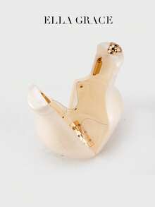 ELLA GRACE - 珍珠香槟酒瓶造型米色金色调手拿包，优雅派对及婚礼香槟色腕包 - 白色 - 查看 2