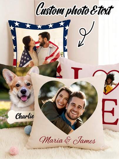 หมอนอิงรูปภาพส่วนตัว, ดีไซน์สองด้าน, ของขวัญที่เหมาะสำหรับผู้สำเร็จการศึกษา, งานแต่งงานและวันครบรอบ, ซักมือเท่านั้น, ซิปปิด, เหมาะสำหรับสไตล์ห้องที่แตกต่างกัน