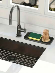 1pc Silicone Sponge Holder, Silicone Sink Organizer Tray, Soap Dispenser - Multiple Styles - View 5