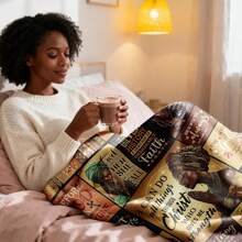 Christian Gifts For Women, African American  Christian Blanket 60"X50", Inspirational Bible Verse Prayer Quilt, Religious Spiritual Gift Ideas For Birthday Christmas,Easter Gifts, Easter Decor Polyester Blankets, Souvenir Blankets Suitable For All Seasons, Washable, Machine Washable, Lightweight, Breathable, Comfortable, Warm, Unique, 280gsm, Religious Baptism Confirmation Eucharist Sacred Blankets, Personalized Ideal Gifts For Him, Her, Family, Friend, Friend, Father, Mother, Lover, Daughter, Son, Grandfather, Grandmother, Godfather, Godmother, Friend, Classmate, Pet, Perfect For Nap, Camping, Travel, Home, Daily Life, Office Decoration, Easter, Christmas, Thanksgiving, Halloween, New Year, Valentine's Day, St. Patrick's Day, Mother's Day, Father's Day, Wedding, Anniversary, Baptism Gifts, Religious Gifts, Sofa, Bed, Car, Bedroom, Living Room, Office, Outdoor Camping, Beach, Wall Decoration, Bedroom Decor, Home Decor - Multicolor - View 4