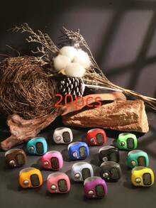 1 pieza/5 piezas/10 piezas Renovación de primavera | Contador de dedos de reinicio con un solo clic, adecuado para recitar sutras/mantras y contar ejercicios - Multicolor - Ver 21