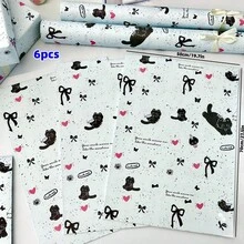 50pcs Cute Cartoon Cat Pattern Gift Wrapping Paper, Large Size Premium Gift Wrapping Paper, Holiday Decor Wrapping Paper, DIY Craft Wrapping Paper And Bouquet Wrapping Paper, Suitable For Holiday, Celebration, Party, Wedding, Birthday, Gift And Party Decor Packaging Needs - Multicolor - View 9