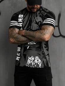 Áo thun nam tay ngắn cổ tròn mùa hè, kiểu dáng thoải mái và đa năng, phù hợp mặc hàng ngày. - Nhiều màu - Xem 2