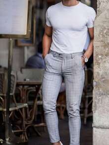 Men's Casual Slim Fit T-Shirt, Basic Dressy Style, Premium Spring/Summer - 白色 - 查看 11