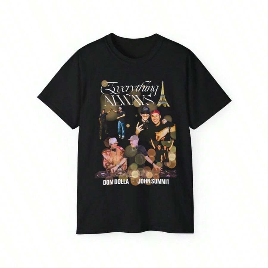 John Summit Dom Dolla FanArt T-Shirt, Retro 90s EDM Raver Outfit - màu đen - Xem 1