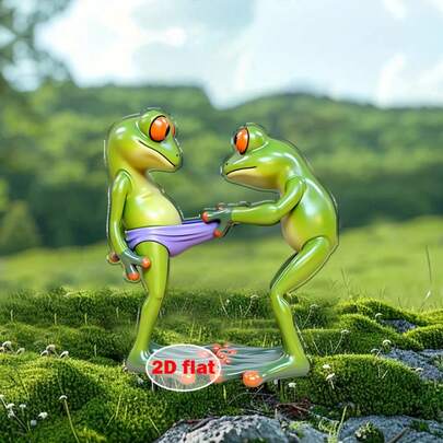 一款异想天开又趣味十足的青蛙花园插牌，11.81 英寸 x 7.87 英寸亚克力花园装饰牌，防水防刮，适用于盆栽植物和盆景，室内生日礼物，家居和花园装饰，草坪装饰，无需用电，1 套。