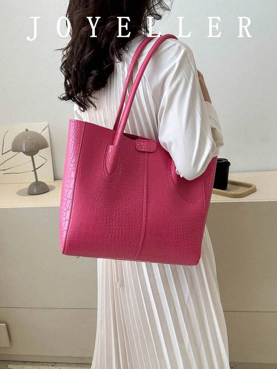 Tas Tangan Vintage, Tas Komuter Fashion Baru Wanita 2022, Tas Bahu Multifungsi Kapasitas Besar, Tekstur Acak