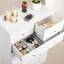 4-Drawer Double Dresser Storage Cabinet For Kitchen Hallway Wood Dressers - 預設 - 查看 10