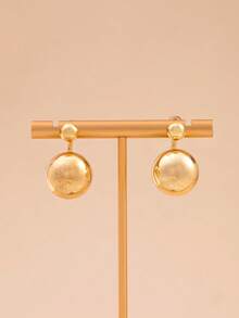 1对时尚几何耳钉，适合日常佩戴 - 金色 - 查看 4