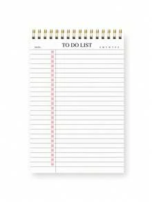 树形图案 1 件装 无日期待办事项笔记本/每日计划本/日程安排本/螺旋装订任务清单/日程本，提高效率，8.5 英寸 x 5.5 英寸，100 克纸张，返校季 - 方形 - 查看 8