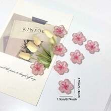 3/5/8/10pcs Pink Cherry Blossom Fridge Magnets, Cute Decorative Fridge Stickers, Suitable For Office Whiteboard, Storage Cabinet, Dishwasher, Kitchen And Home Decor, Round Plastic Material, Holiday Gift - Pink - View 4