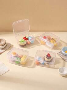 POKOJA LAND 1 Set Of 6 Mini Miniature Kitchen Food Play Toy Food Containers, Breakfast, Bento Boxes, Desserts, Milk Model Figurines - Various - View 3