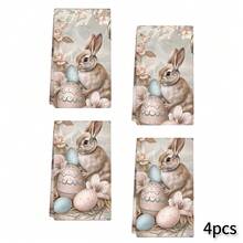 2/4 piezas Toallas de cocina con diseño de huevos de Pascua y conejos, muy absorbentes y decorativas, paños de platos, servilletas, paños decorativos para utensilios, adecuados para decoración festiva, cocina, hornear, regalos de inauguración de casa y limpieza, aptos para cocina, baño, inodoro - Multicolor - Ver 11