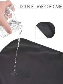 1件黑色双层弹力成人围兜，带碎屑收集器，可水洗/机洗，保护衣物 - 多色 - 查看 4