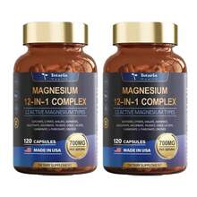 Selling Fast! Magnesium 12-In-1 Complex 700mg, 12 Active Forms For Muscle & Relaxation. Women's Health. - 1 bottle - 查看 5