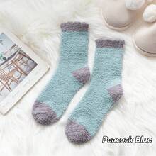 Bella Fluffy Socks Women''s Thick Sock Comfort Stokin Confinement Mengandung Berpantang CLG8 - Màu xanh da trời - Xem 11