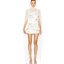 Women Sheer Long Cape Tops - Black - View 1