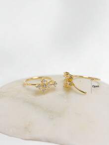 1件装十字鼻环 925纯银鼻环 女士鼻环穿孔饰品 - 金色 - 查看 6