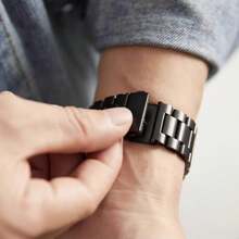 Metal Wide Band, Compatible With 38mm, 40mm, 41mm, 42mm, 44mm, 45mm And 49mm Bands, Fits 11/10/9/8/7/6/5/4/3/2/1 SE Ultra Series, Stainless Steel Strap For Men And Women, Available In Silver, Starlight And Black - Multicolor - View 3