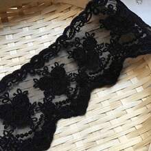 Vintage Crown Lace Satin Ribbon Applique, Elegant Embroidered Lace Trim For Easter Decor, Spring Sewing Crafts, Bridal Wedding Dresses, Curtain Tablecloth Home Decoration DIY - 網狀蕾絲 - 查看 18